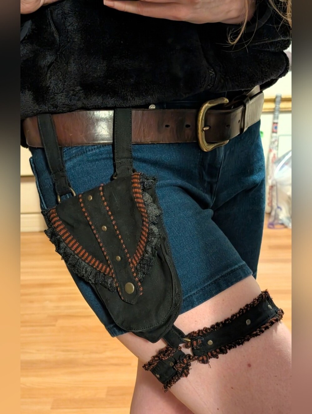 Talismana Designs Thigh garter bag Cotton steampunk festival - Picture 2 of 6